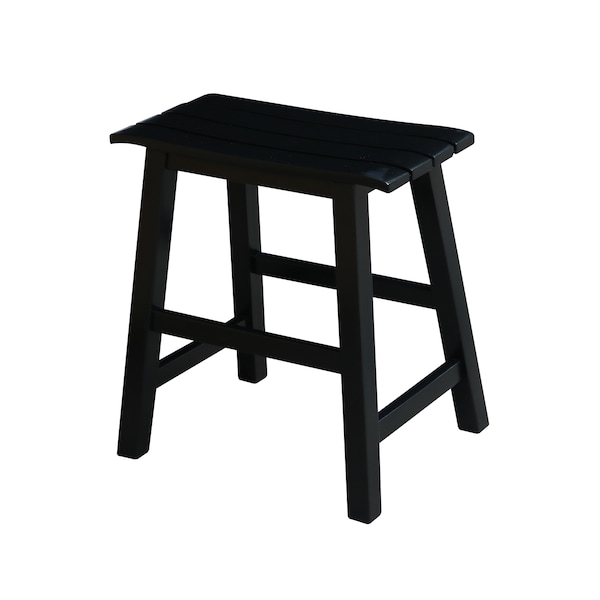 International Concepts Slat Seat Stool, 18" Seat Height, Black S46-781 - main